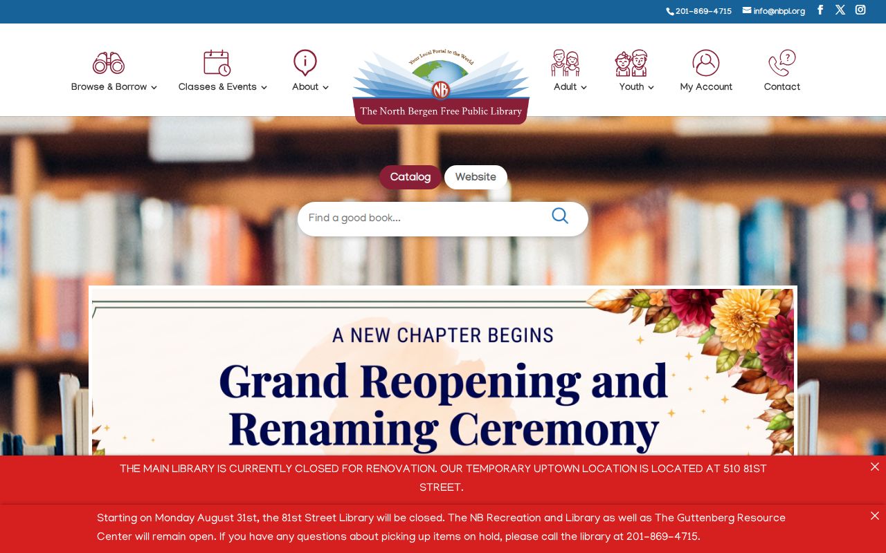North Bergen residents directory library research access