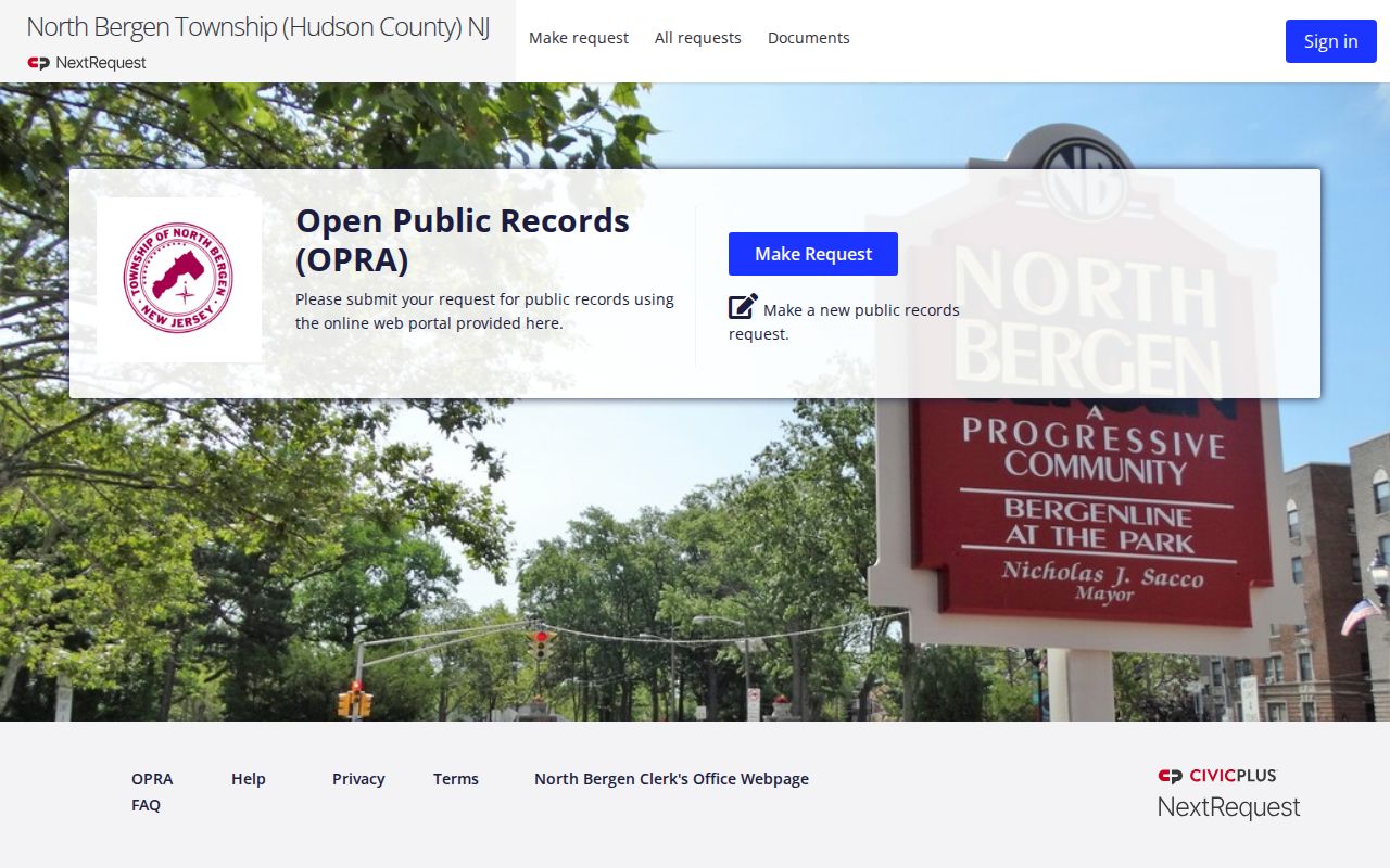 North Bergen residents directory OPRA request portal