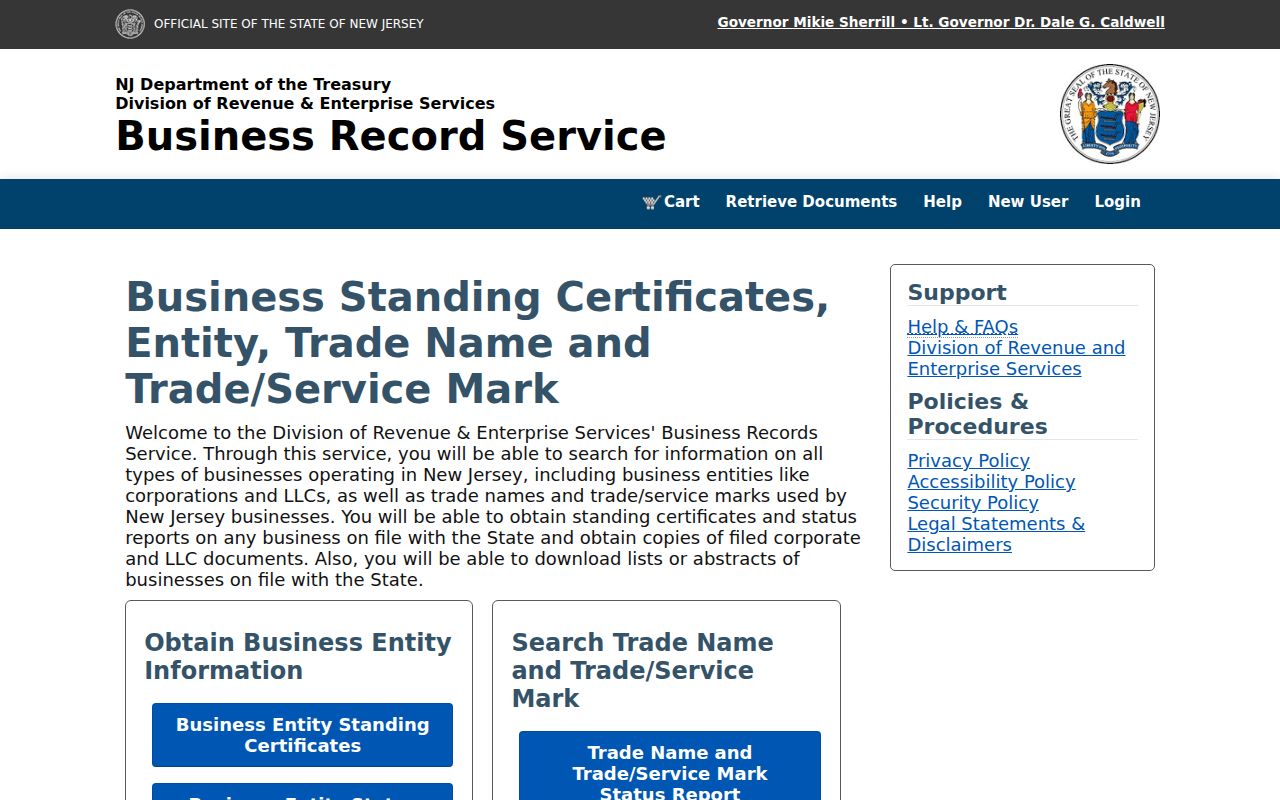 North Bergen resident lookup New Jersey business records portal